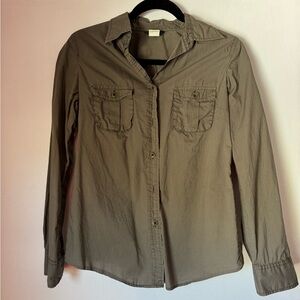 J. Crew Olive Green Button-Up Shirt
